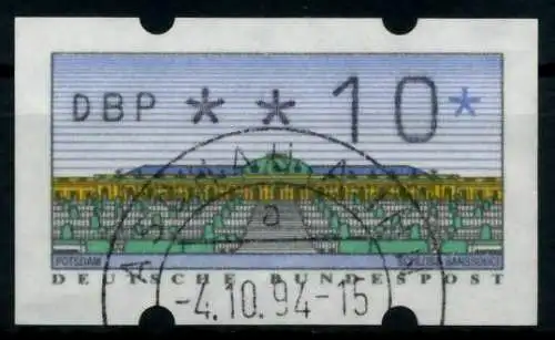 BRD ATM 1993 Nr 2-1.1-0010 gestempelt 96DEC2