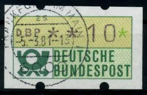 BRD ATM 1981 Nr 1-1-010 gestempelt 9700EE