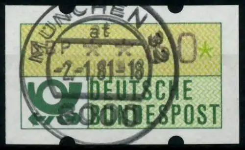 BRD ATM 1981 Nr 1-1-060R zentrisch gestempelt 97404A