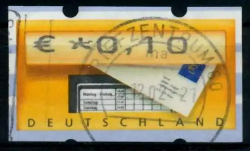 BRD ATM 2002 Nr 5-1-0010 gestempelt 97405A