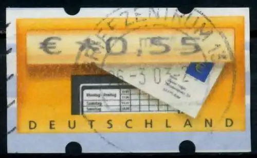 BRD ATM 2002 Nr 5-1-0055 gestempelt 9741A6