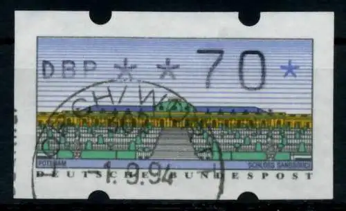 BRD ATM 1993 Nr 2-1.1-0070 gestempelt 9741C2