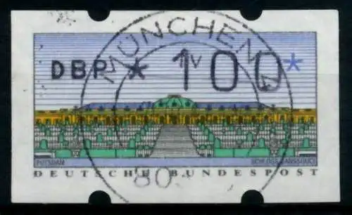 BRD ATM 1993 Nr 2-1.1-0100 zentrisch gestempelt 974236