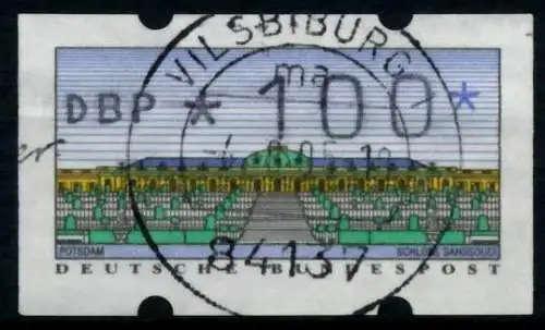 BRD ATM 1993 Nr 2-1.1-0100 zentrisch gestempelt 97425A
