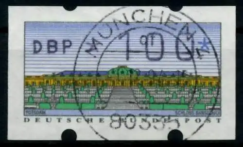 BRD ATM 1993 Nr 2-1.1-0100 zentrisch gestempelt 9742BE