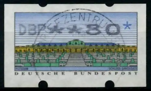 BRD ATM 1993 Nr 2-2.1-0080 zentrisch gestempelt 97430E