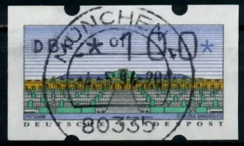 BRD ATM 1993 Nr 2-1.1-0100 zentrisch gestempelt 974352