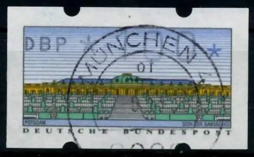 BRD ATM 1993 Nr 2-1.1-0100 zentrisch gestempelt 97435E