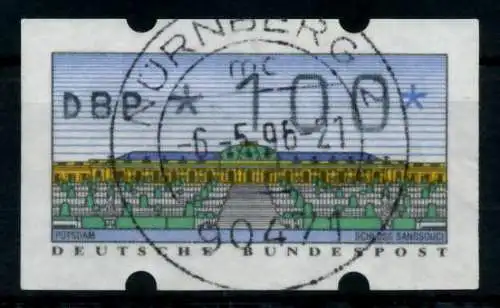 BRD ATM 1993 Nr 2-1.1-0100 zentrisch gestempelt 9743A6