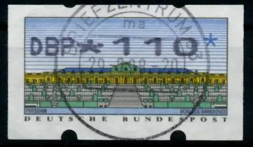 BRD ATM 1993 Nr 2-2.1-0110 zentrisch gestempelt 9743BE