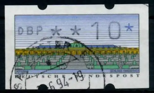 BRD ATM 1993 Nr 2-1.1-0010 gestempelt 9743E6