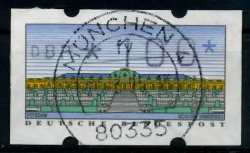 BRD ATM 1993 Nr 2-1.1-0100 zentrisch gestempelt 97442E