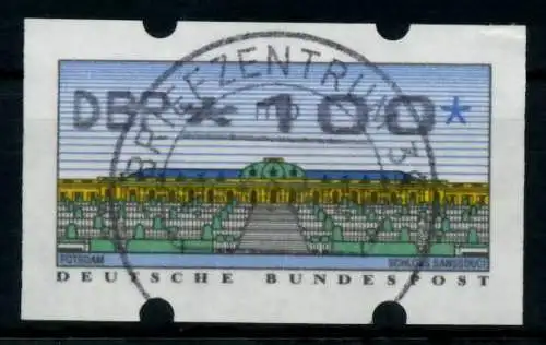 BRD ATM 1993 Nr 2-2.1-0100 zentrisch gestempelt 97447A