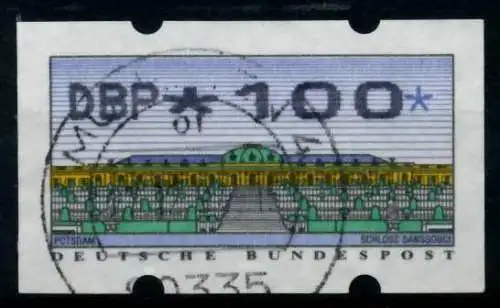 BRD ATM 1993 Nr 2-2.1-0100 zentrisch gestempelt 97447E
