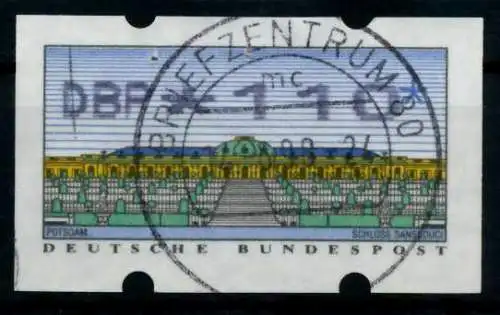 BRD ATM 1993 Nr 2-2.1-0110 zentrisch gestempelt 974486