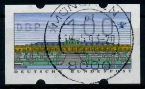 BRD ATM 1993 Nr 2-1.1-0100 zentrisch gestempelt 97449E