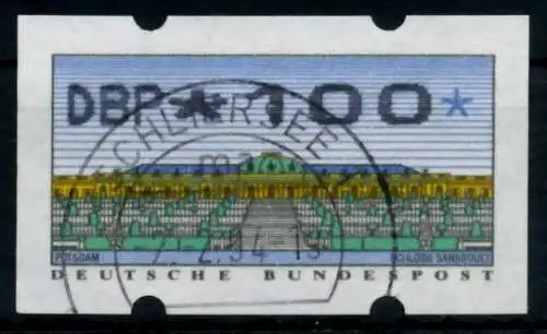 BRD ATM 1993 Nr 2-2.1-0100 zentrisch gestempelt 9744C6