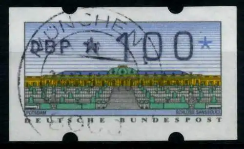 BRD ATM 1993 Nr 2-1.1-0100 zentrisch gestempelt 9744E2