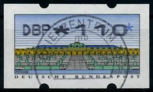 BRD ATM 1993 Nr 2-2.1-0110 zentrisch gestempelt 97454A