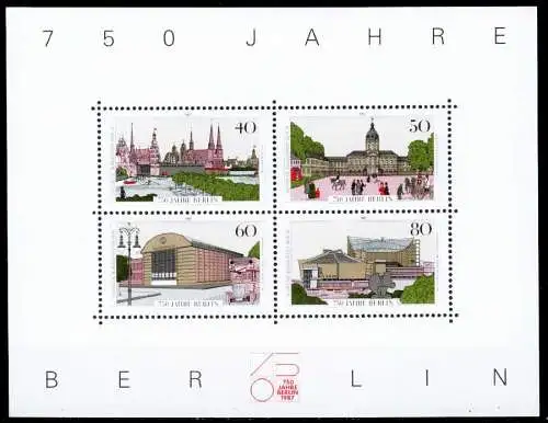 BERLIN BLOCK KLEINBOGEN Block 8 postfrisch S03BA2A