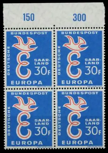 SAAR OPD 1958 Nr 440 postfrisch VIERERBLOCK ORA 976BBE