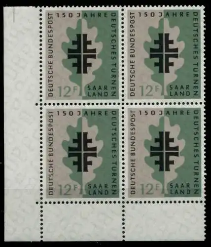 SAAR OPD 1958 Nr 437 postfrisch VIERERBLOCK ECKE-ULI 976C4A