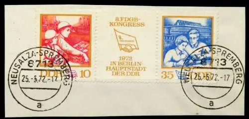 DDR ZUSAMMENDRUCK Nr WZd266 zentrisch gestempelt 3ER STR BRF 9860B6