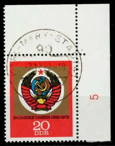DDR 1972 Nr 1813 gestempelt ECKE-ORE 99754E