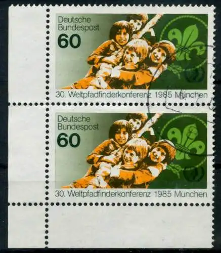 BRD 1985 Nr 1254 gestempelt SENKR PAAR ECKE-ULI 696F32