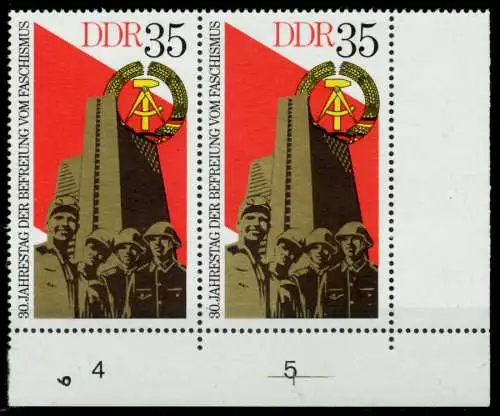DDR 1975 Nr 2041 postfrisch WAAGR PAAR ECKE-URE 69973E