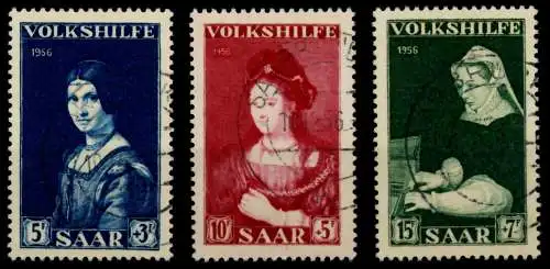 SAARLAND 1956 Nr 376-378 zentrisch gestempelt 7362AE