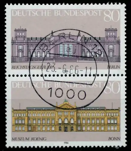 BRD ZD AUS BLOCK 20 Nr 1287+1288 zentrisch gestempelt SENKR 6A475E