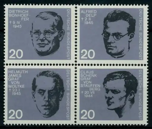 BRD ZD AUS BLOCK 3 Nr 433+434+437+438 postfrisch VIERER 6A48AE