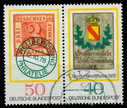 BRD ZUSAMMENDRUCK Nr WZd3 gestempelt WAAGR PAAR 6A4902