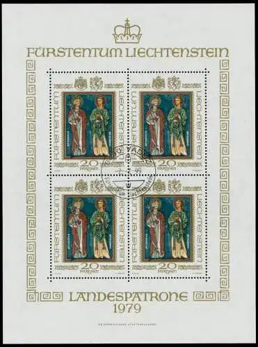 LIECHTENSTEIN BLOCK KLEINBOGEN Nr 734 zentrisch gestempelt K 6A8FB2