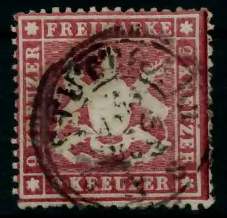 WÜRTTEMBERG AUSGABE VON 1860 61 Nr 19yb zentrisch gestempelt 6BBC06