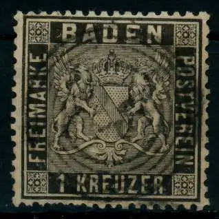 BADEN AUSGABEN VON 1860 - 1862 Nr 9 zentrisch gestempelt 6BBF16