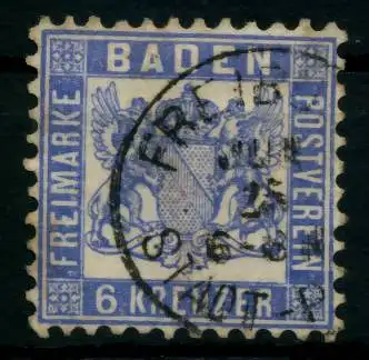 BADEN AUSGABEN VON 1862 - 1866 Nr 19a gestempelt 6BBF7A