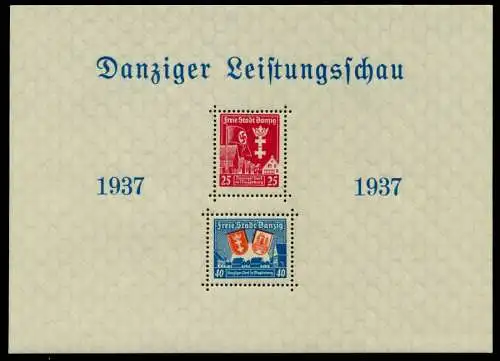 DANZIG 1937 Block 3 postfrisch 6BE1DA