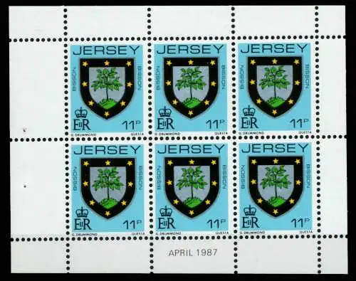 JERSEY HEFTCHENBLATT Nr HB 0-31 APR87 postfrisch 6BE6BA