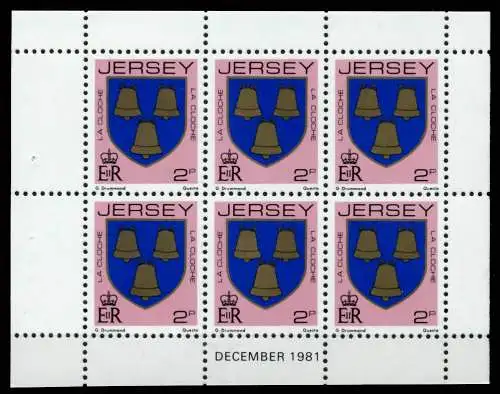 JERSEY HEFTCHENBLATT Nr HB 0-29 DEZ81 postfrisch 6BE71A