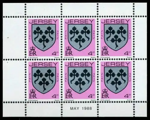 JERSEY HEFTCHENBLATT Nr HB 0-42 MAY88 postfrisch 6BE726