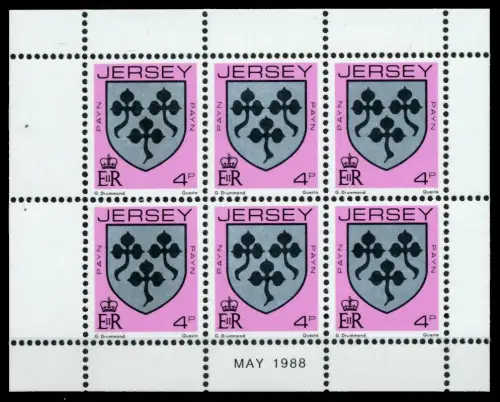 JERSEY HEFTCHENBLATT Nr HB 0-42 MAY88 postfrisch 6BE726