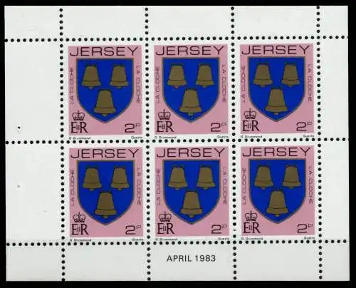 JERSEY HEFTCHENBLATT Nr HB 0-29 APR83 postfrisch 6BE762