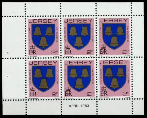 JERSEY HEFTCHENBLATT Nr HB 0-29 APR83 postfrisch 6BE762