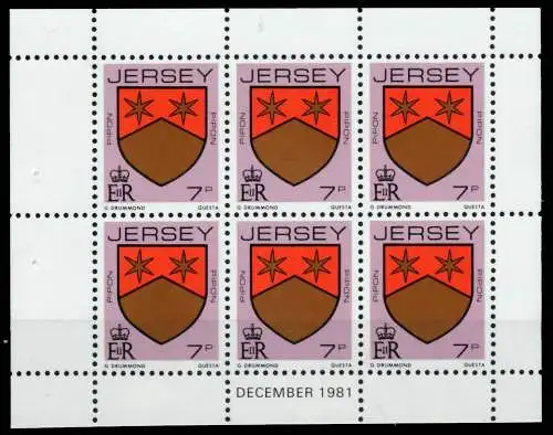 JERSEY HEFTCHENBLATT Nr HB 0-27 DEZ81 postfrisch 6BE77A