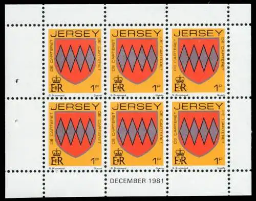 JERSEY HEFTCHENBLATT Nr HB 0-25 DEZ81 postfrisch 6BE77E