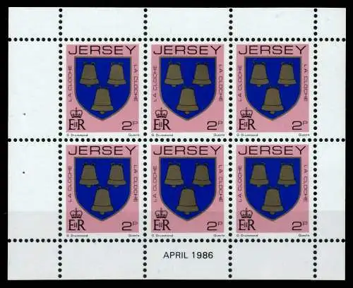 JERSEY HEFTCHENBLATT Nr HB 0-29 APR86 postfrisch 6C172E