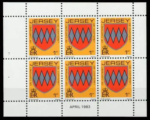 JERSEY HEFTCHENBLATT Nr HB 0-25 APR83 postfrisch 6C174E