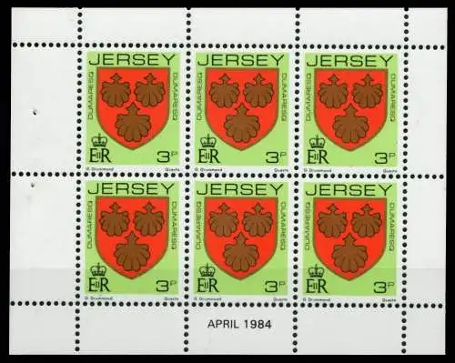 JERSEY HEFTCHENBLATT Nr HB 0-26 APR84 postfrisch 6C179E